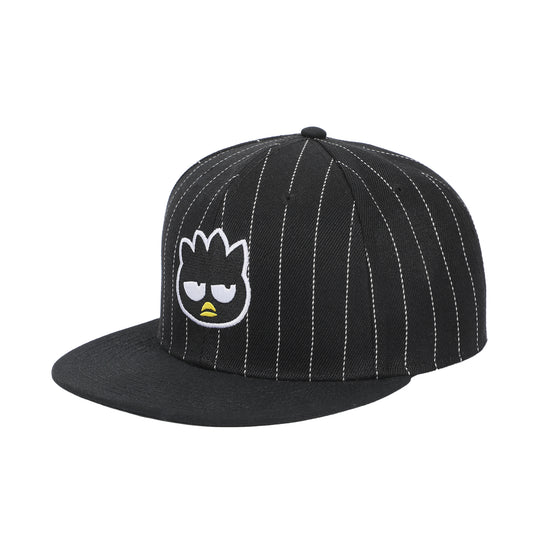 Badtz-Maru Embroidered Character Face Black Striped Poly Wool Baseball Hat