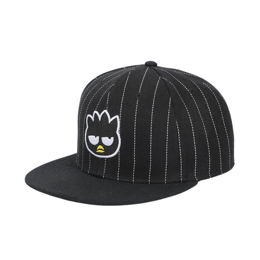 Badtz-Maru Embroidered Character Face Black Striped Poly Wool Baseball Hat